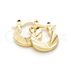 Oro Laminado Small Hoop, Gold Filled Style Diamond Cutting Finish, Golden Finish, 5.157.033