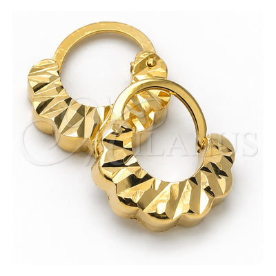 Oro Laminado Small Hoop, Gold Filled Style Diamond Cutting Finish, Golden Finish, 5.157.034