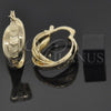Oro Laminado Small Hoop, Gold Filled Style Twist Design, Diamond Cutting Finish, Golden Finish, 5.159.003