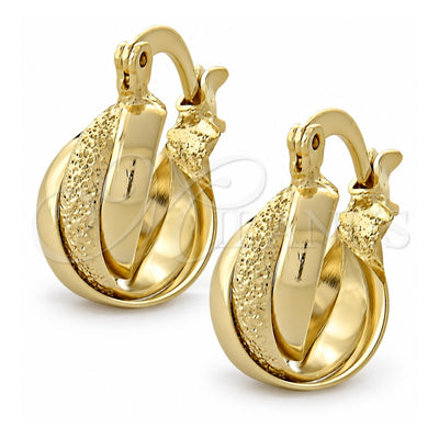 Oro Laminado Small Hoop, Gold Filled Style Diamond Cutting Finish, Golden Finish, 5.159.049