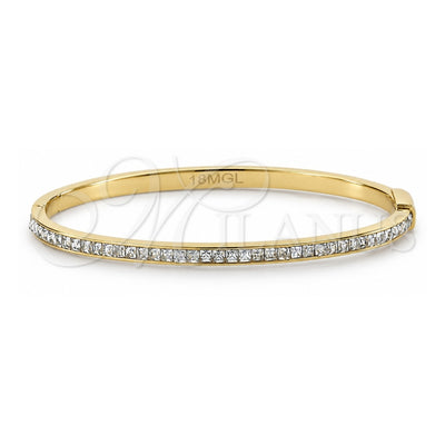 Oro Laminado Individual Bangle, Gold Filled Style with White Cubic Zirconia, Polished, Golden Finish, 5.230.006 (04 MM Thickness, Size 5 (2.50 Diameter))