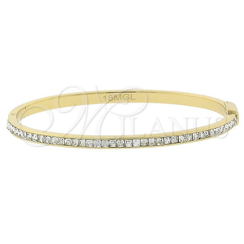 Oro Laminado Individual Bangle, Gold Filled Style with White Cubic Zirconia, Polished, Golden Finish, 5.230.006 (04 MM Thickness, Size 5 (2.50 Diameter))
