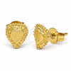 Oro Laminado Stud Earring, Gold Filled Style Heart Design, Diamond Cutting Finish, Golden Finish, 02.100.0036 *PROMO*