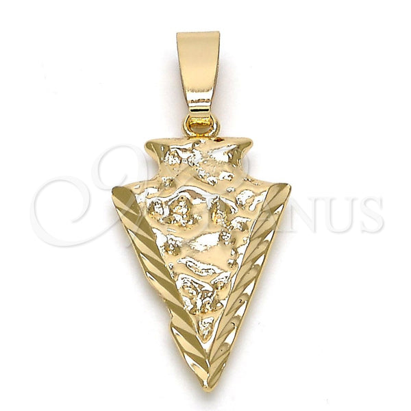 Oro Laminado Fancy Pendant, Gold Filled Style Diamond Cutting Finish, Golden Finish, 5.179.031
