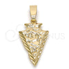 Oro Laminado Fancy Pendant, Gold Filled Style Diamond Cutting Finish, Golden Finish, 5.179.031