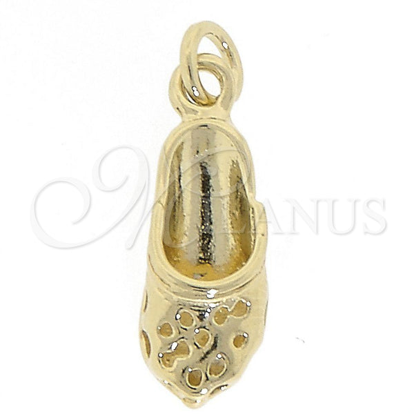 Oro Laminado Fancy Pendant, Gold Filled Style Shoes Design, Polished, Golden Finish, 5.179.037