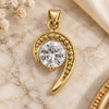 Oro Laminado Fancy Pendant, Gold Filled Style with White Cubic Zirconia, Polished, Golden Finish, 5.181.009