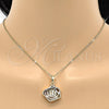 Oro Laminado Fancy Pendant, Gold Filled Style Flower Design, Matte Finish, Tricolor, 5.181.013
