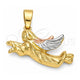 Oro Laminado Religious Pendant, Gold Filled Style Cross Design, Diamond Cutting Finish, Tricolor, 5.182.029