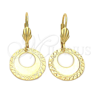 Oro Laminado Dangle Earring, Gold Filled Style Diamond Cutting Finish, Golden Finish, 5.121.013.1 for wholesale, main product view