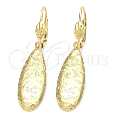 Oro Laminado Dangle Earring, Gold Filled Style Teardrop Design, Polished, Golden Finish, 5.072.011.1 for wholesale, main product view