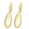 Oro Laminado Dangle Earring, Gold Filled Style Teardrop Design, Polished, Golden Finish, 5.072.011.1