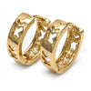 Oro Laminado Huggie Hoop, Gold Filled Style Butterfly Design, Polished, Golden Finish, 5.133.007.1