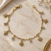 Oro Laminado Charm Bracelet, Gold Filled Style with White Cubic Zirconia, Diamond Cutting Finish, Golden Finish, 03.63.1060.07 (04 MM Thickness, 7 Inches Length)