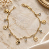 Oro Laminado Charm Bracelet, Gold Filled Style Smile Design, with White Cubic Zirconia, Polished, Golden Finish, 03.63.1062.07 (02 MM Thickness, 7 Inches Length)