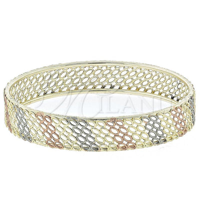 Oro Laminado Individual Bangle, Gold Filled Style Polished, Tricolor, 07.54.0004.05 (04 MM Thickness, One size for wholesale, main product view