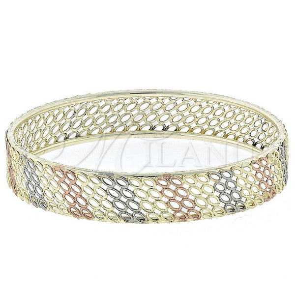 Oro Laminado Individual Bangle, Gold Filled Style Polished, Tricolor, 07.54.0004.06 (12 MM Thickness, Size 6 (2.75 Diameter))