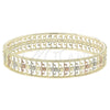 Oro Laminado Individual Bangle, Gold Filled Style Flower Design, Diamond Cutting Finish, Tricolor, 07.54.0006.06 (13 MM Thickness, Size 6 (2.75 Diameter))