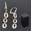 Oro Laminado Long Earring, Gold Filled Style Polished, Tricolor, 02.63.2149