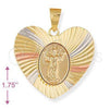 Oro Laminado Religious Pendant, Gold Filled Style Divino NiÃ±o Design, Diamond Cutting Finish, Tricolor, 5.194.008