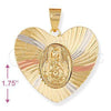 Oro Laminado Religious Pendant, Gold Filled Style Sagrado Corazon de Maria Design, Diamond Cutting Finish, Tricolor, 5.194.020