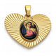 Oro Laminado Religious Pendant, Gold Filled Style Sagrado Corazon de Maria Design, Diamond Cutting Finish, Golden Finish, 5.195.013