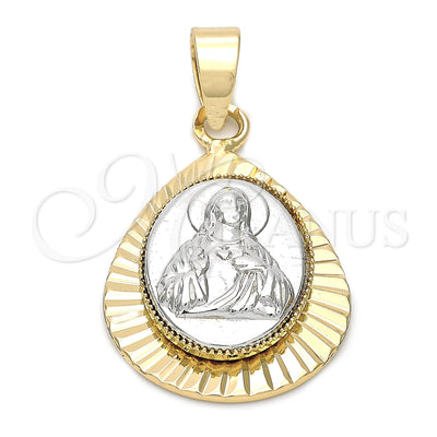Oro Laminado Religious Pendant, Gold Filled Style Jesus Design, Diamond Cutting Finish, Two Tone, 5.199.015 for wholesale, main product view