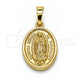 Oro Laminado Religious Pendant, Gold Filled Style Guadalupe Design, Polished, Golden Finish, 5.199.024