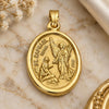 Oro Laminado Religious Pendant, Gold Filled Style Angel Design, Polished, Golden Finish, 5.199.027.1