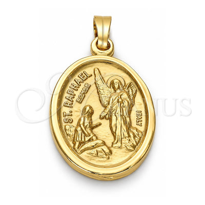 Oro Laminado Religious Pendant, Gold Filled Style Angel Design, Polished, Golden Finish, 5.199.027.1