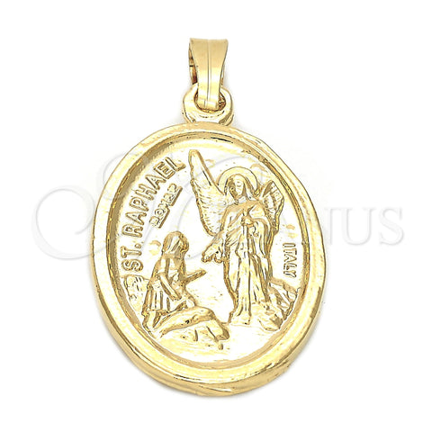 Oro Laminado Religious Pendant, Gold Filled Style Angel Design, Polished, Golden Finish, 5.199.027.1