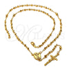 Oro Laminado Medium Rosary, Gold Filled Style Divino NiÃ±o and Crucifix Design, Polished, Golden Finish, 5.204.006.24