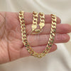 Oro Laminado Basic Necklace, Gold Filled Style Concave Cuban Design, Polished, Golden Finish, 5.223.002.30 (180 Gauge, 08 MM Thickness, 30 Inches Length)