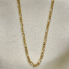 Oro Laminado Basic Necklace, Gold Filled Style Figaro Concave Design, Polished, Golden Finish, 5.223.025.18 (0.60 Gauge, 02 MM Thickness, 18 Inches Length)