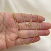 Oro Laminado Basic Necklace, Gold Filled Style Curb Design, Polished, Golden Finish, 5.223.033.16 (0.40 Gauge, 01 MM Thickness, 16 Inches Length)