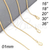 Oro Laminado Basic Necklace, Gold Filled Style Curb Design, Polished, Golden Finish, 5.223.033.16 (0.40 Gauge, 01 MM Thickness, 16 Inches Length)