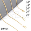 Oro Laminado Basic Necklace, Gold Filled Style Curb Design, Polished, Golden Finish, 5.223.033.18 (0.40 Gauge, 01 MM Thickness, 18 Inches Length)