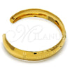 Oro Laminado Individual Bangle, Gold Filled Style Flower Design, Diamond Cutting Finish, Golden Finish, 5.229.002 (10 MM Thickness, One size fits all)