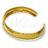 Oro Laminado Individual Bangle, Gold Filled Style Flower Design, Diamond Cutting Finish, Golden Finish, 5.229.002 (10 MM Thickness, One size fits all)