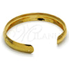 Oro Laminado Individual Bangle, Gold Filled Style Flower Design, Diamond Cutting Finish, Golden Finish, 5.229.002 (10 MM Thickness, One size fits all)