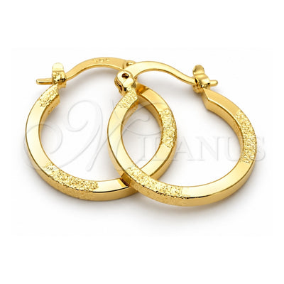 Oro Laminado Small Hoop, Gold Filled Style Matte Finish, Golden Finish, 5.146.011