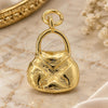 Oro Laminado Fancy Pendant, Gold Filled Style Purse Design, Diamond Cutting Finish, Golden Finish, 5.183.032