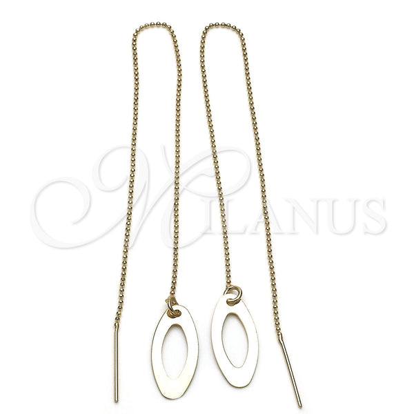 Oro Laminado Threader Earring, Gold Filled Style Polished, Golden Finish, 02.64.0624