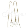 Oro Laminado Threader Earring, Gold Filled Style Polished, Golden Finish, 02.64.0624