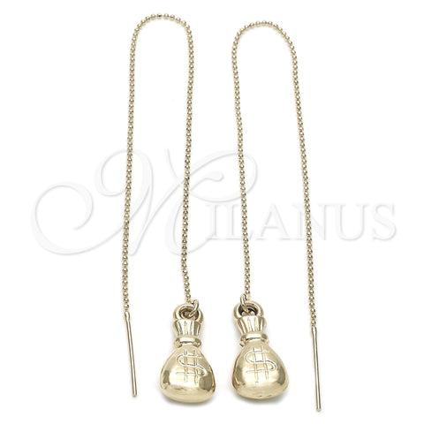 Oro Laminado Threader Earring, Gold Filled Style Polished, Golden Finish, 02.64.0608