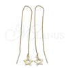 Oro Laminado Threader Earring, Gold Filled Style Star Design, Polished, Golden Finish, 02.64.0580