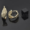 Oro Laminado Small Hoop, Gold Filled Style Heart Design, Diamond Cutting Finish, Golden Finish, 5.156.002