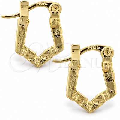 Oro Laminado Children Hoop, Gold Filled Style Diamond Cutting Finish, Golden Finish, 5.159.089