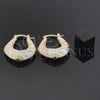 Oro Laminado Medium Hoop, Gold Filled Style Twist Design, Diamond Cutting Finish, Tricolor, 5.148.011.1