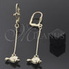 Oro Laminado Long Earring, Gold Filled Style Heart Design, Polished, Golden Finish, 02.32.0356